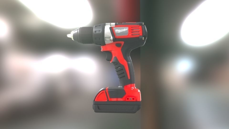 Low poly Electric Drill with battery Low-poly 3D model_32