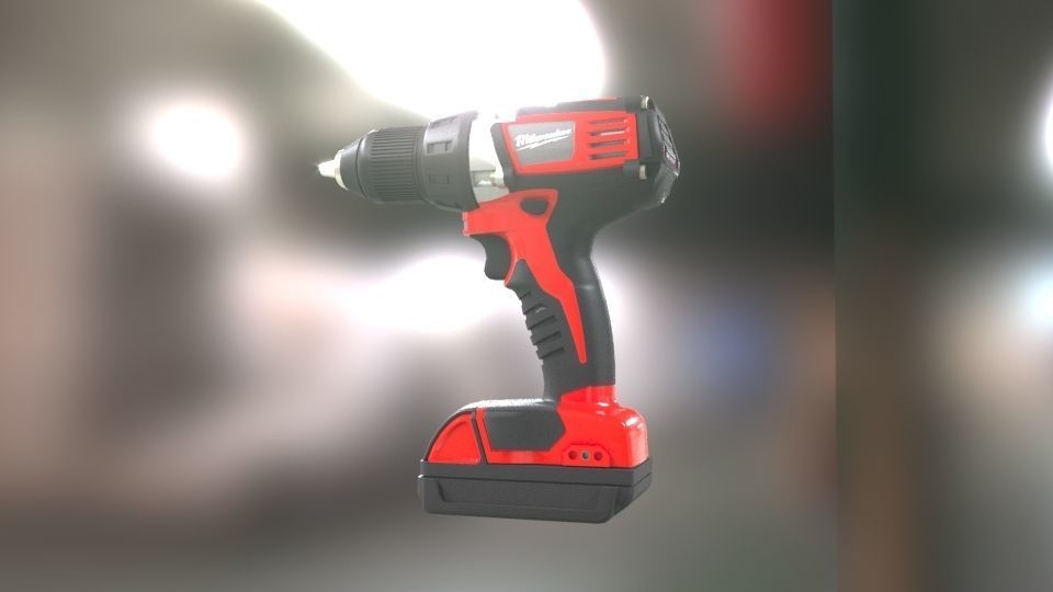 Low poly Electric Drill with battery Low-poly 3D model_33
