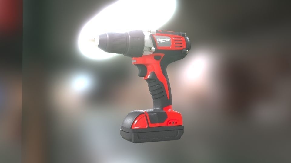 Low poly Electric Drill with battery Low-poly 3D model_29