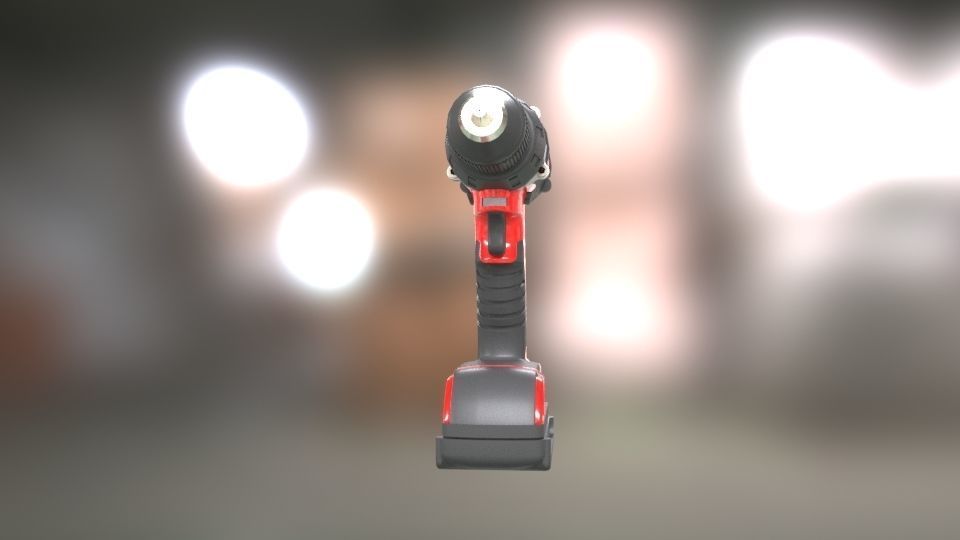 Low poly Electric Drill with battery Low-poly 3D model_23