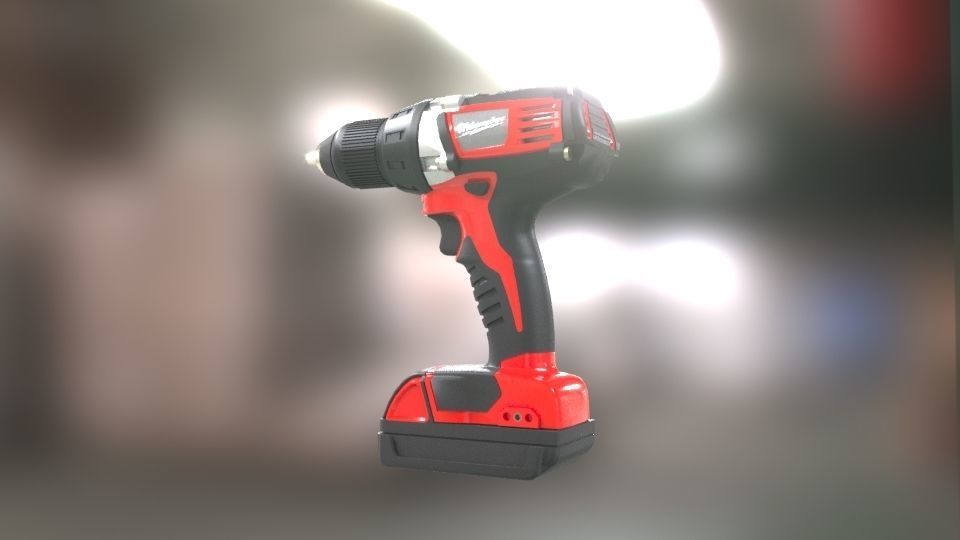 Low poly Electric Drill with battery Low-poly 3D model_34