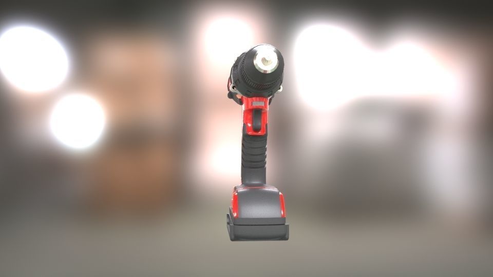 Low poly Electric Drill with battery Low-poly 3D model_22
