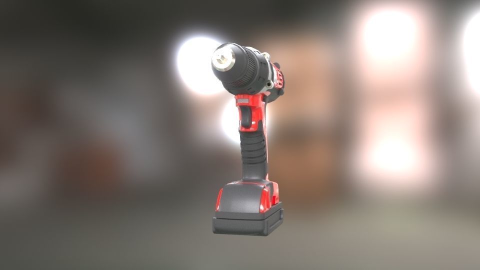 Low poly Electric Drill with battery Low-poly 3D model_24