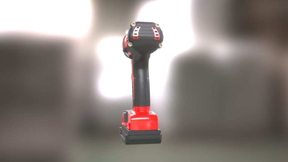 Low poly Electric Drill with battery Low-poly 3D model_39