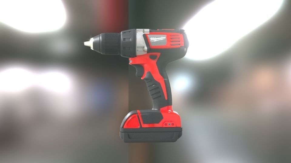 Low poly Electric Drill with battery Low-poly 3D model_31