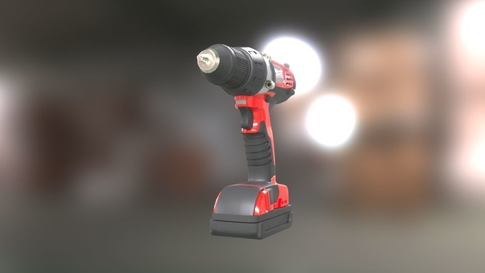 Low poly Electric Drill with battery Low-poly 3D model_25