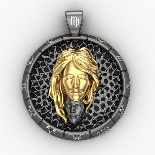Virgo zodiac sign pendant 3D print model