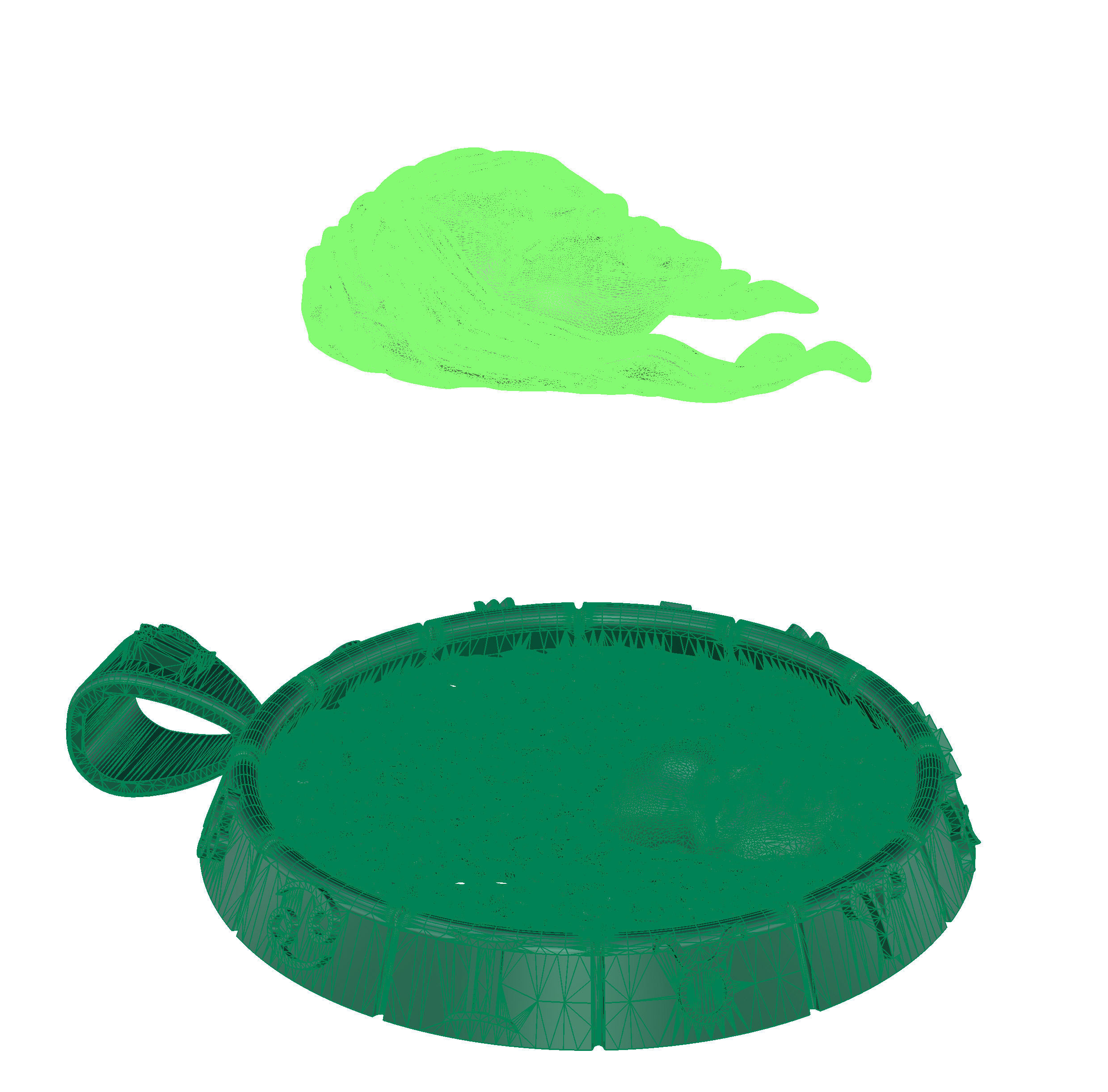 Virgo zodiac sign pendant 3D print model_10