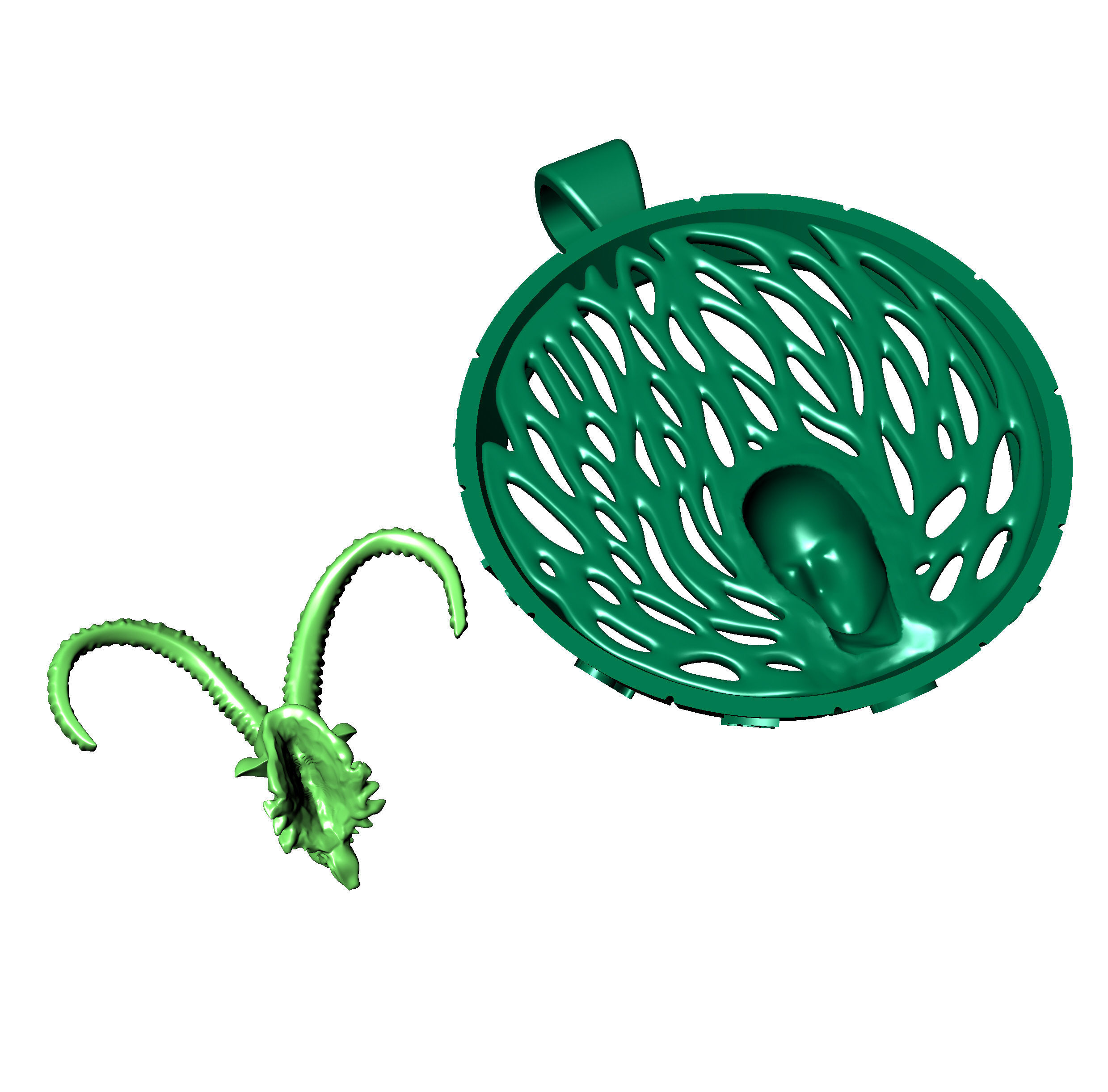 Pendant Capricorn zodiac sign 3D print model_9