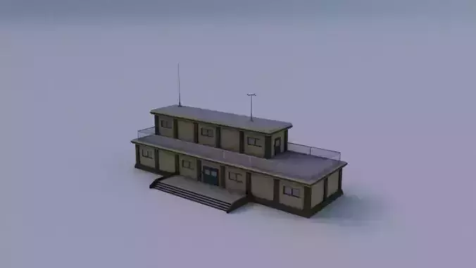 Barrack 02 Low-poly 3D model
