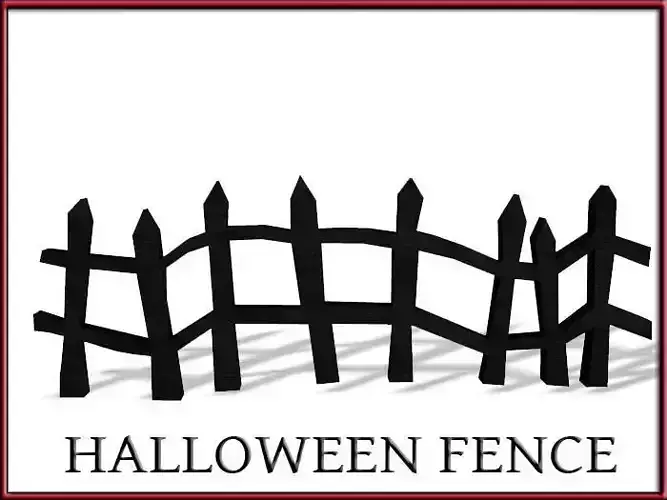 Halloween FENCE Low-poly 3D model