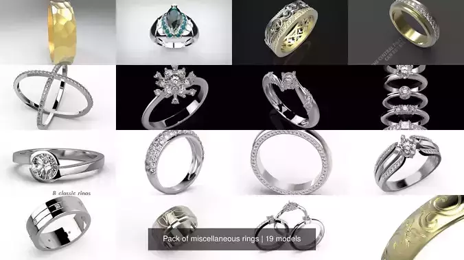 Pack of miscellaneous rings