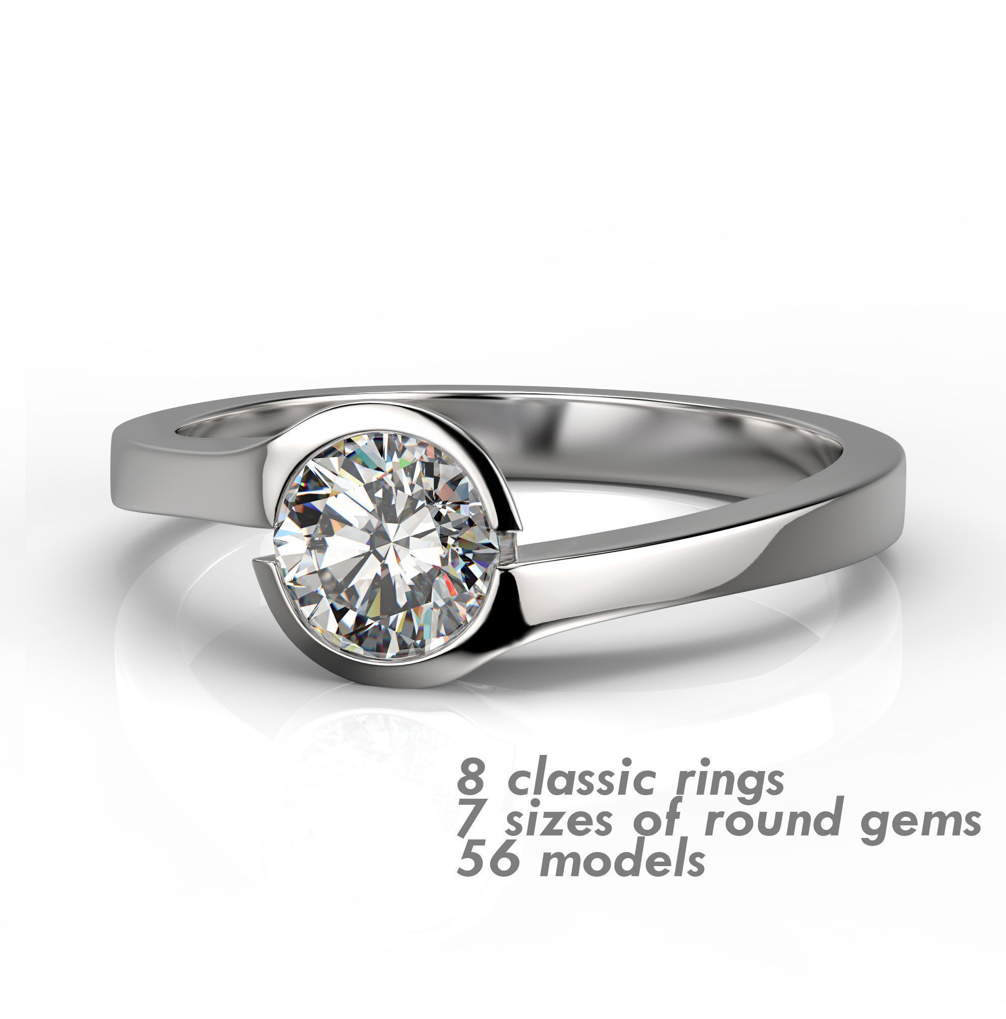 Pack of miscellaneous rings 3D Model Collection_12