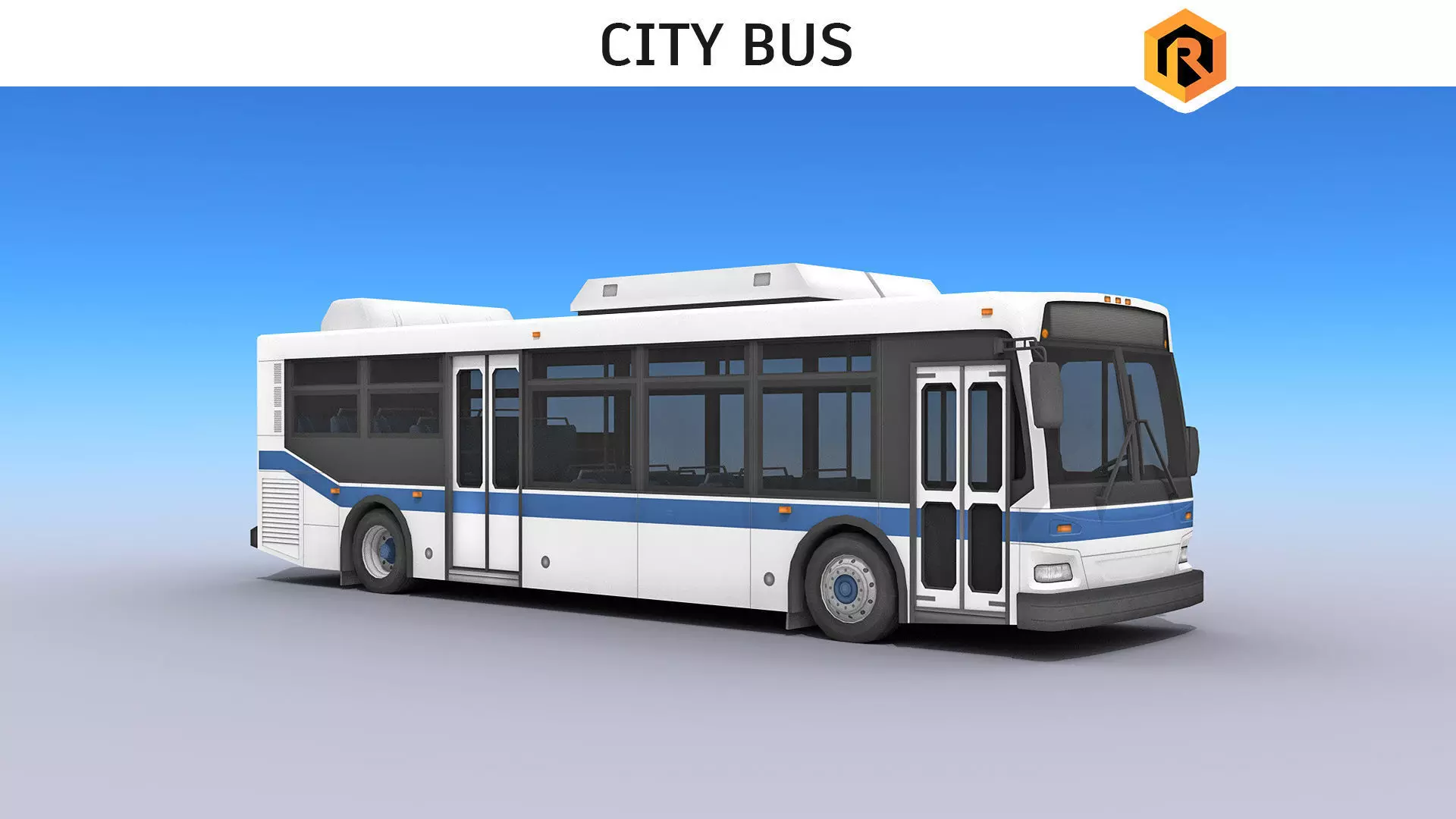 City Bus Low-poly 3D model_0