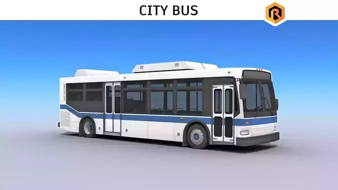 City Bus Low-poly 3D model