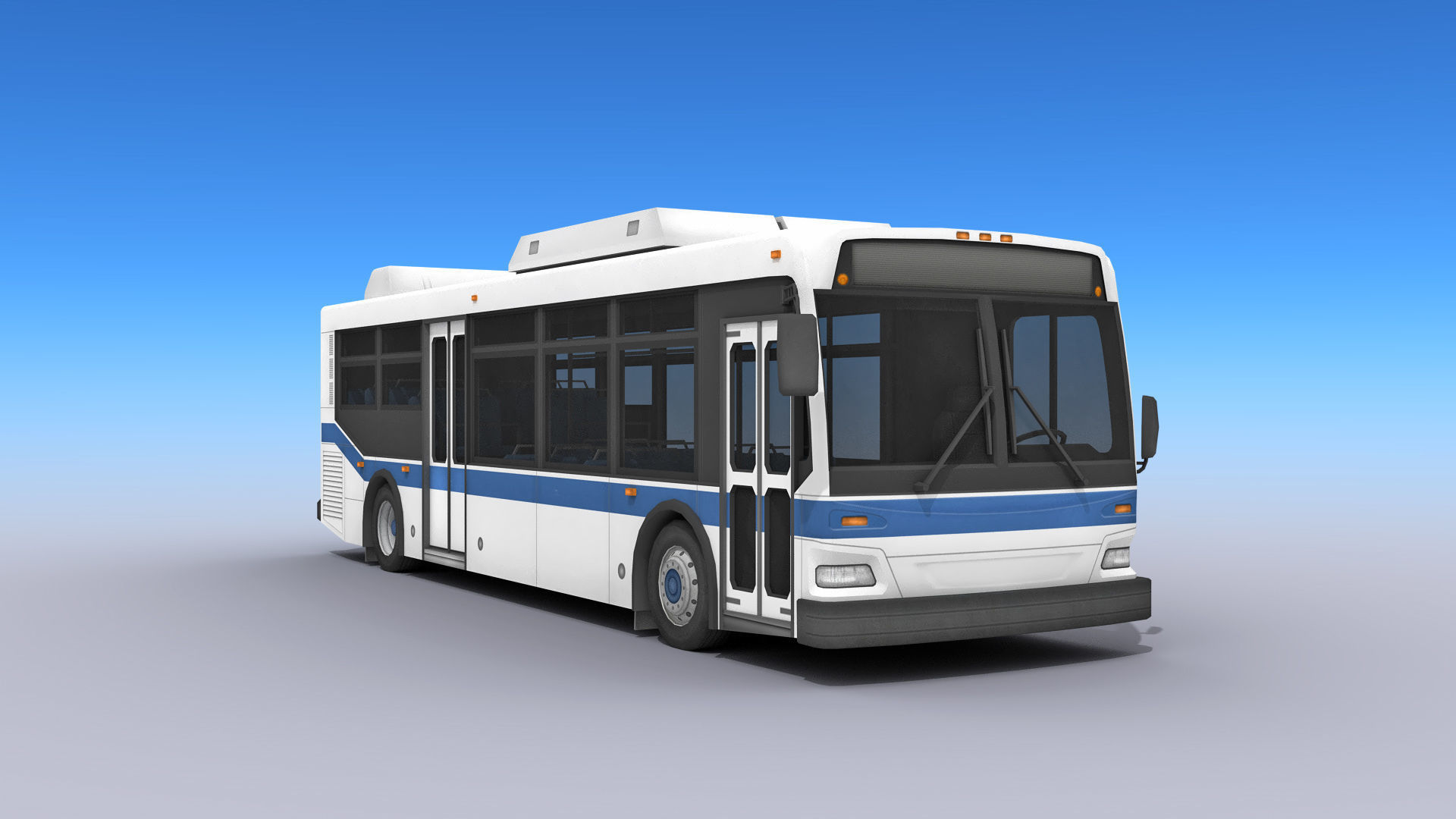 City Bus Low-poly 3D model_2