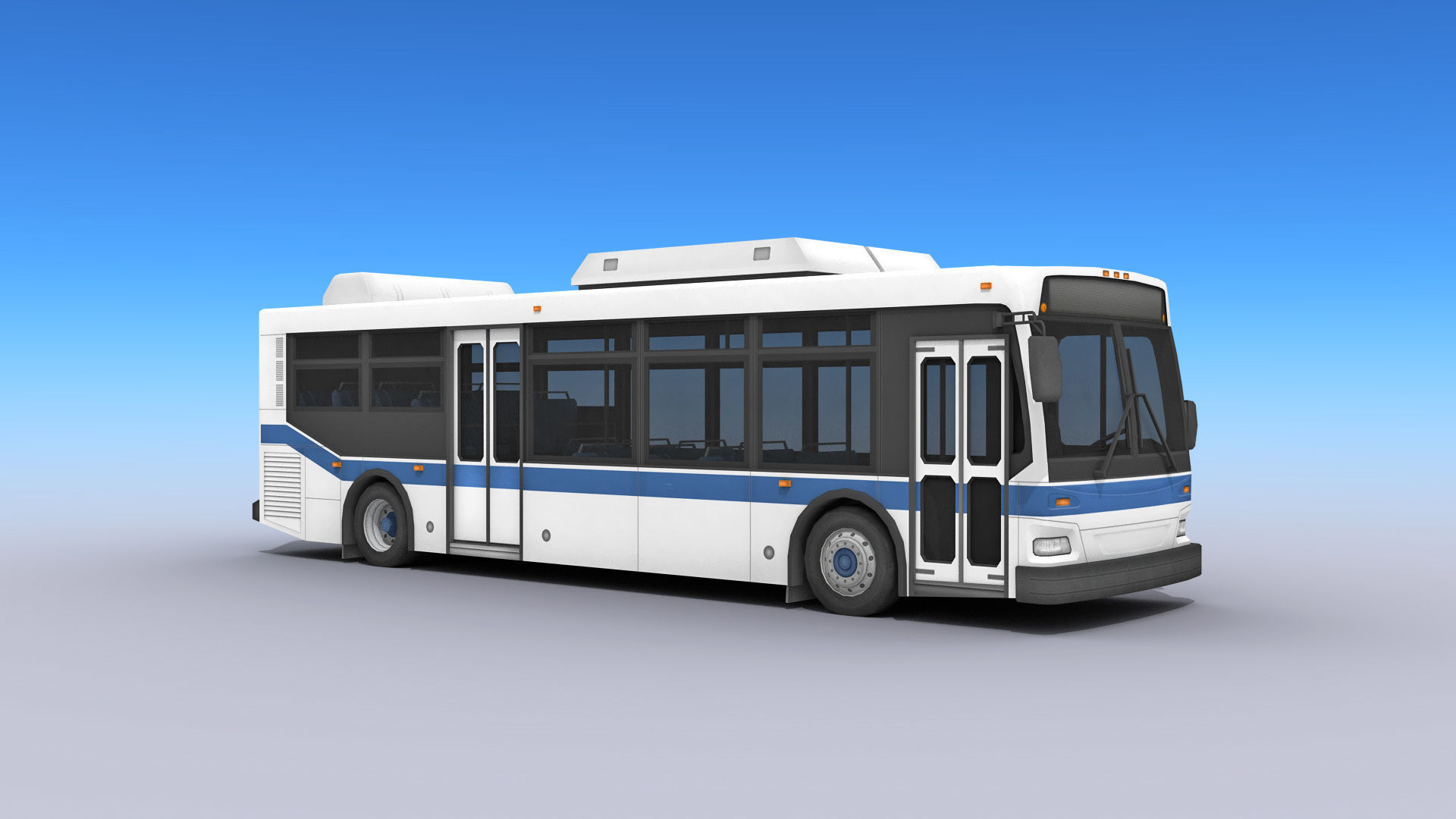 City Bus Low-poly 3D model_8