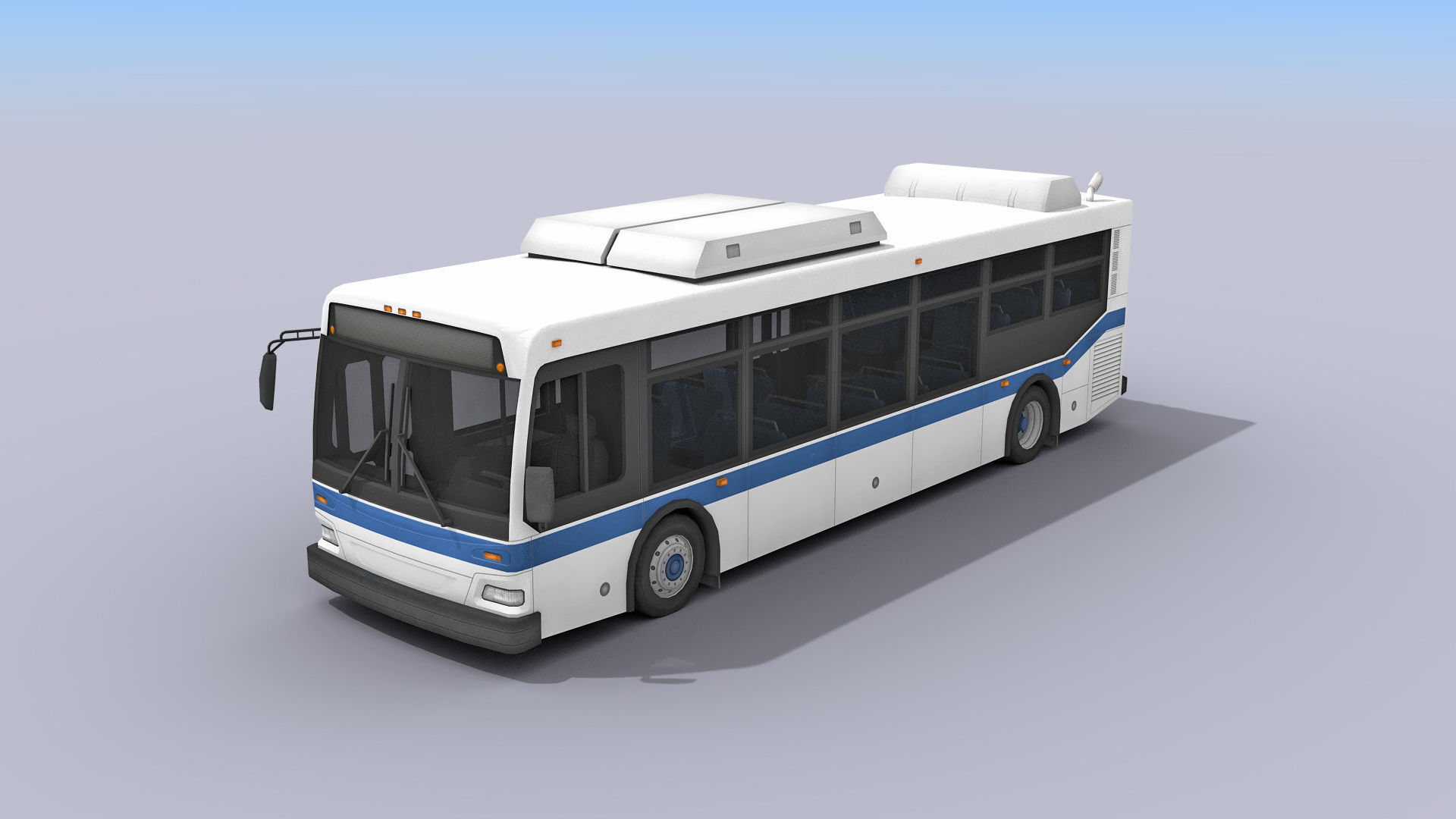 City Bus Low-poly 3D model_10