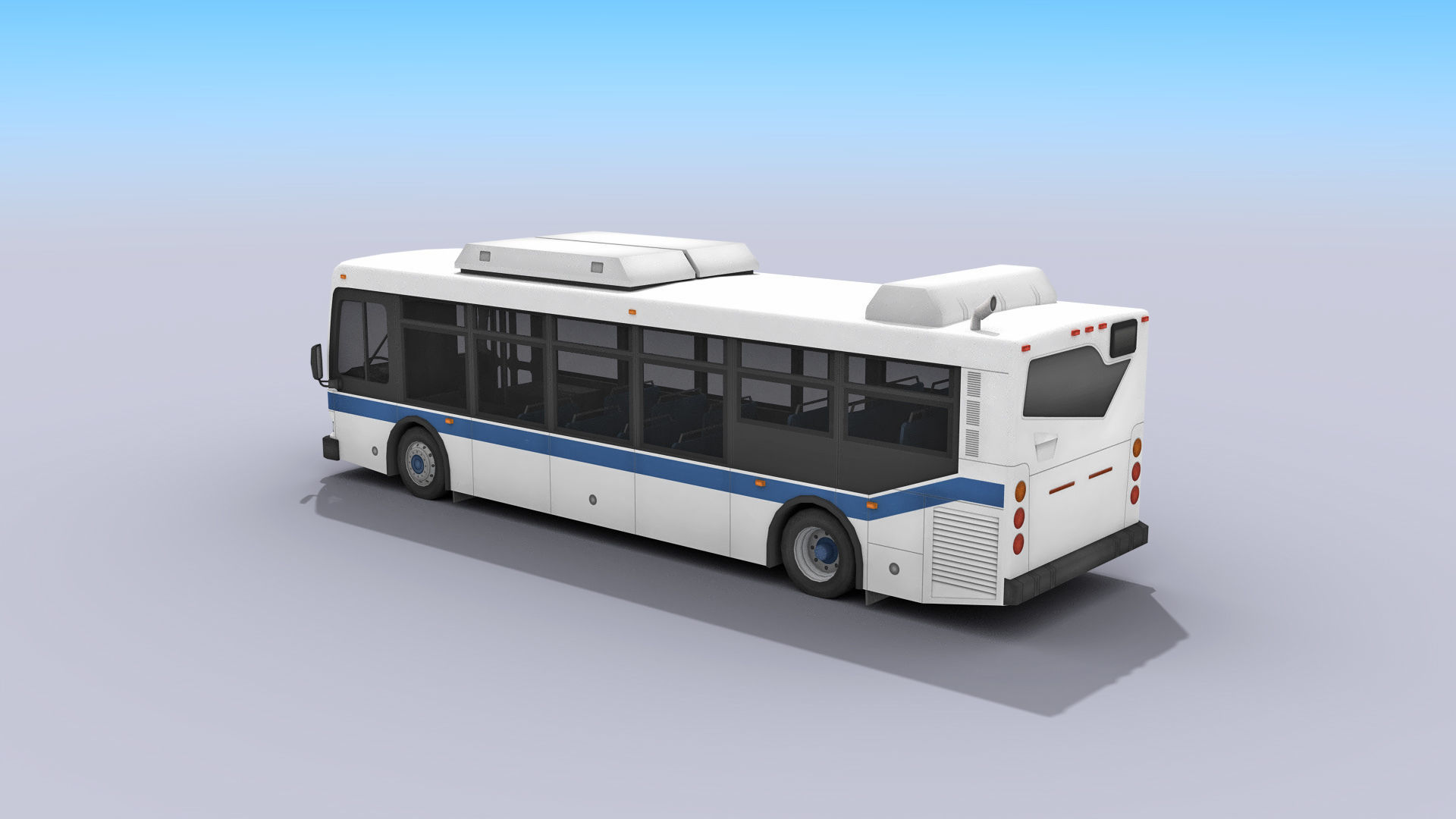 City Bus Low-poly 3D model_9