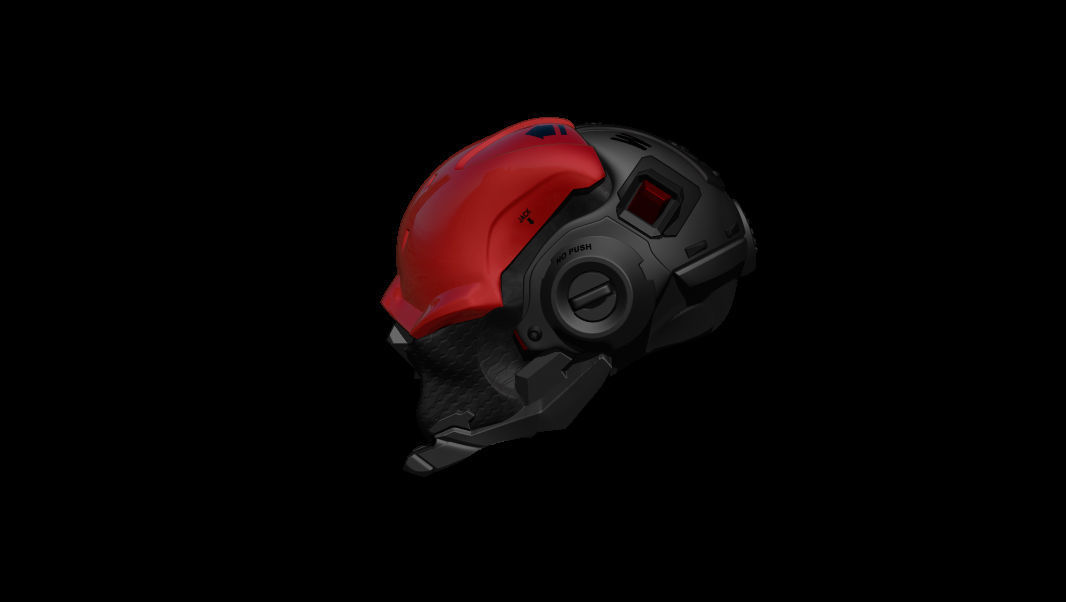 Sci-Fi Helmet h55 3D model_5