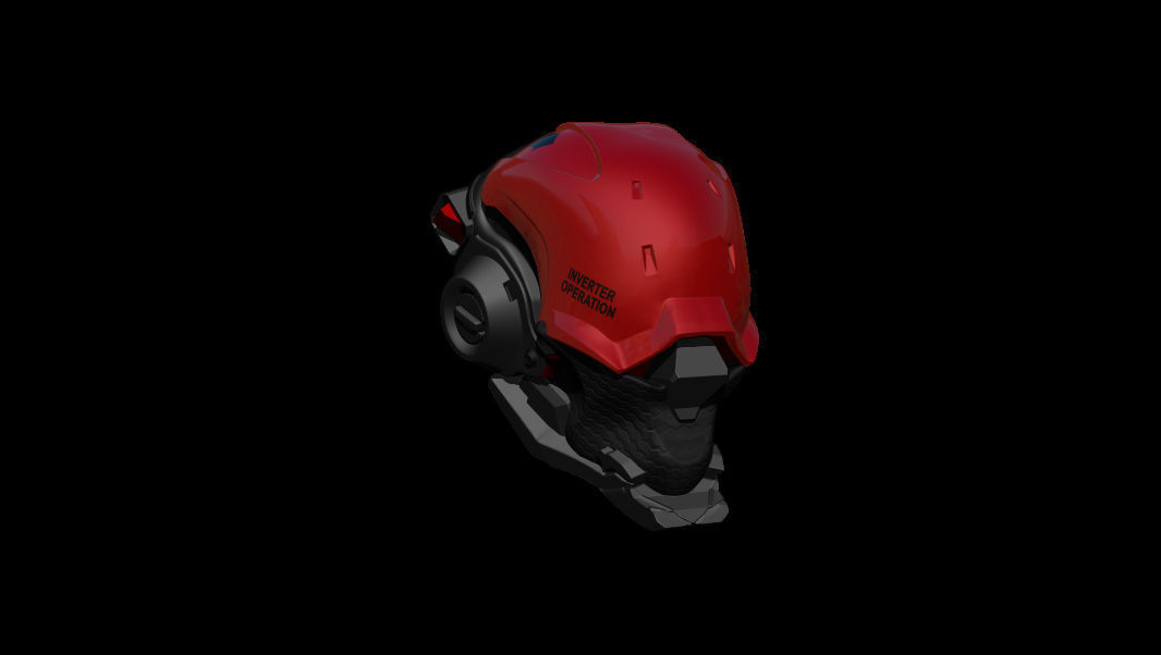 Sci-Fi Helmet h55 3D model_7