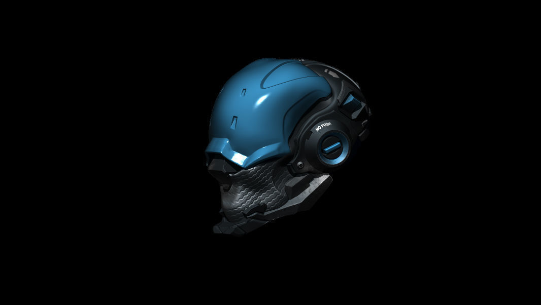 Sci-Fi Helmet h55 3D model_4