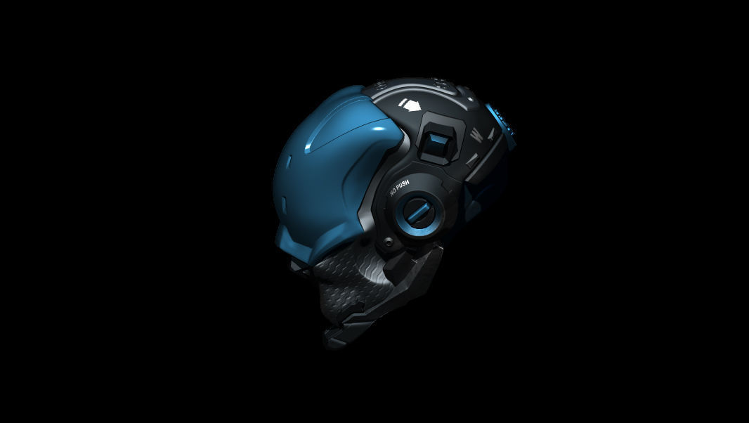 Sci-Fi Helmet h55 3D model_1
