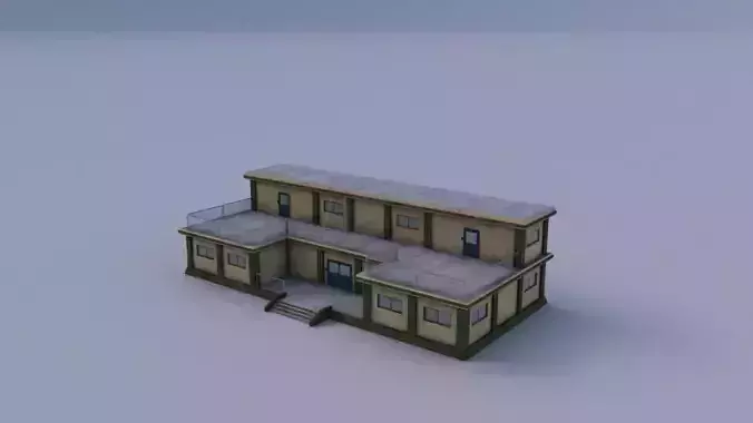 Barrack 03 Low-poly 3D model
