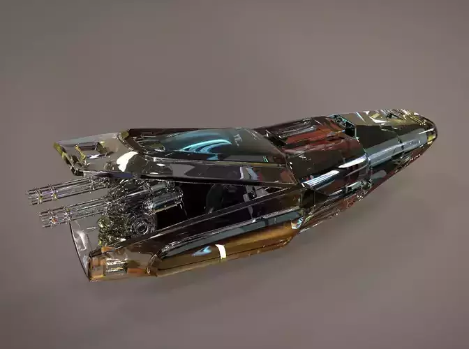 Raider futuristic spaceship 3D model