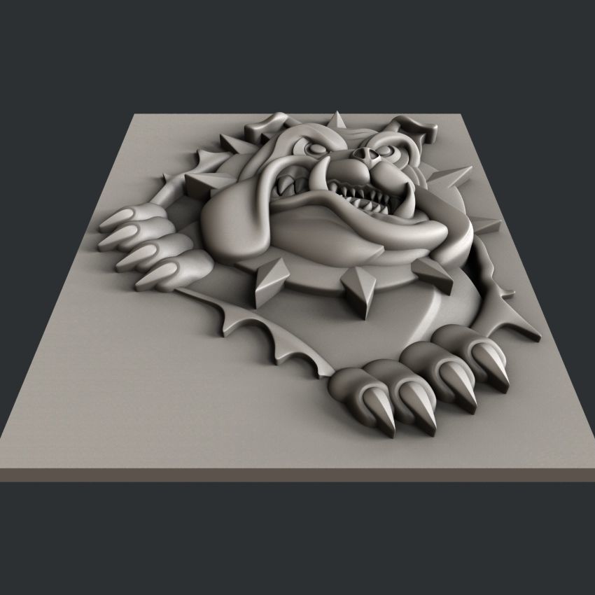 3d STL models for CNC or 3d printer Dog 3D print model_3