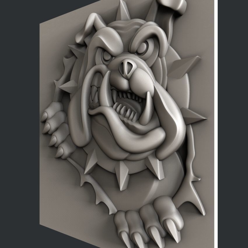 3d STL models for CNC or 3d printer Dog 3D print model_2