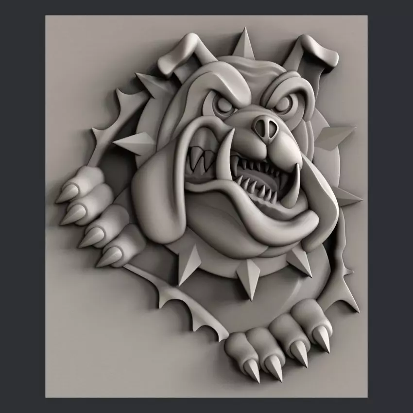 3d STL models for CNC or 3d printer Dog 3D print model_0