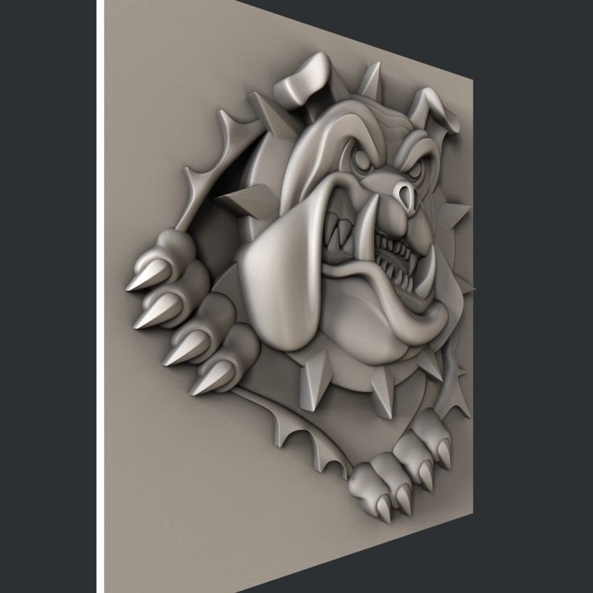 3d STL models for CNC or 3d printer Dog 3D print model_1