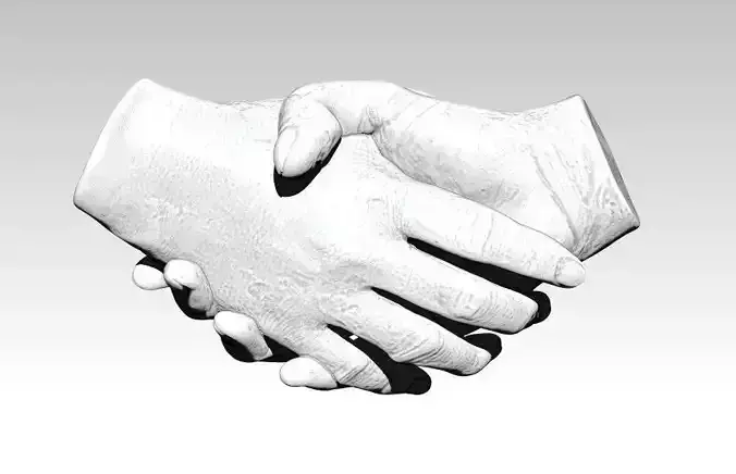 Handshake Realistic hands pair 3D print cnc  3D print model