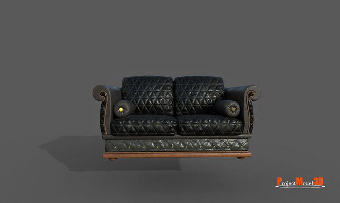 Sofa-01B leather sofa 3D model