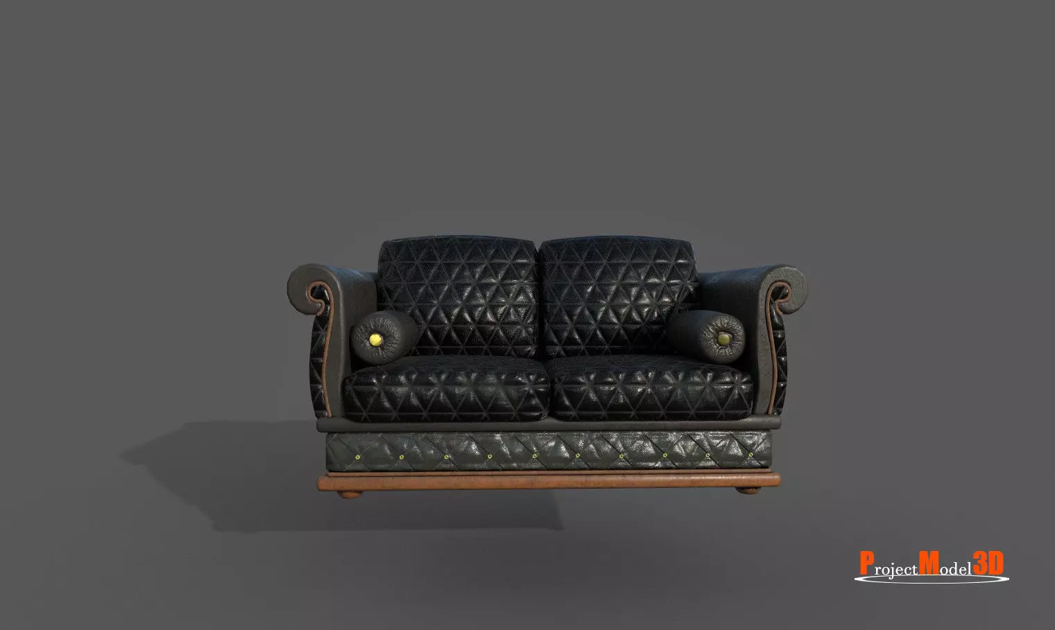 Sofa-01B leather sofa 3D model_0