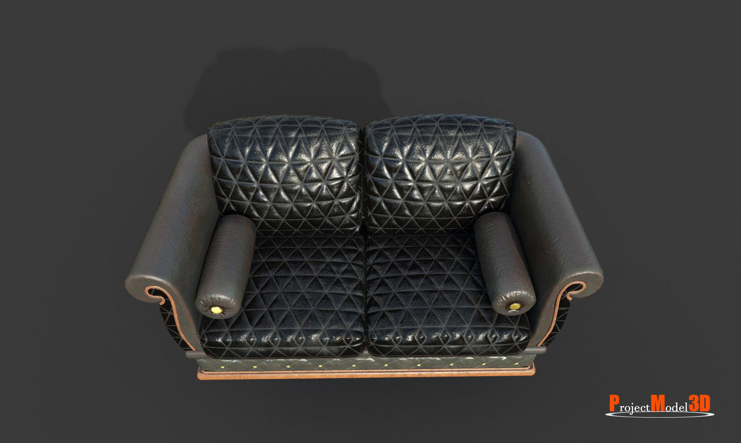 Sofa-01B leather sofa 3D model_5