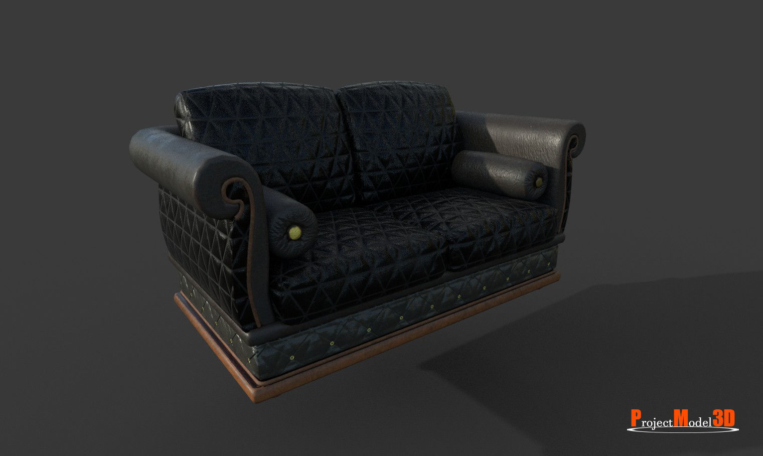 Sofa-01B leather sofa 3D model_1