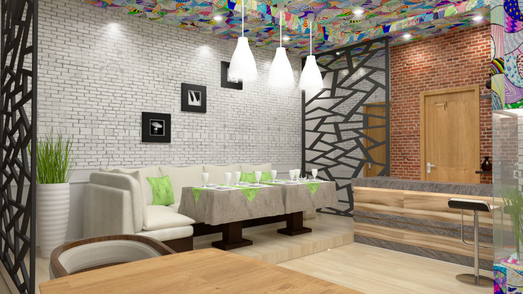 Modern industerial coffee shop 3d scene 3D model_2