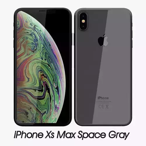 Apple iPhone XS Max Space Gray Low-poly 3D model
