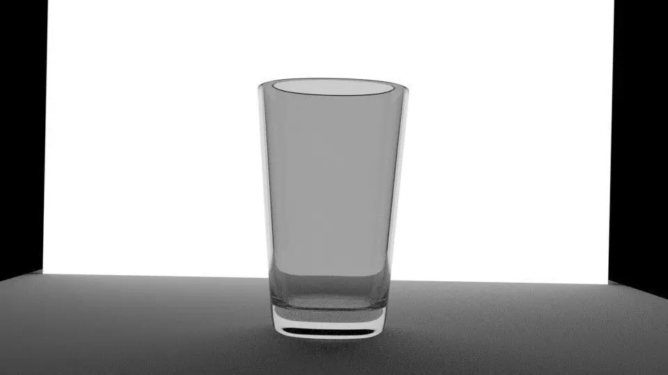 Glass tall on table Low-poly 3D model_0