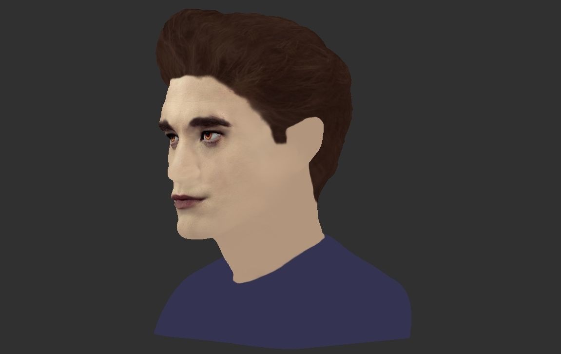Edward Cullen Twilight Pattinson bust full color 3D printing 3D print model_25