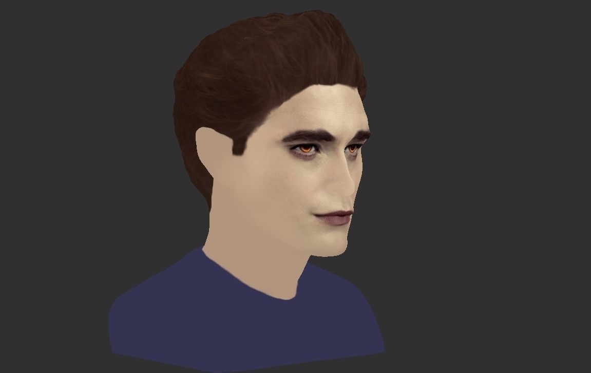 Edward Cullen Twilight Pattinson bust full color 3D printing 3D print model_24