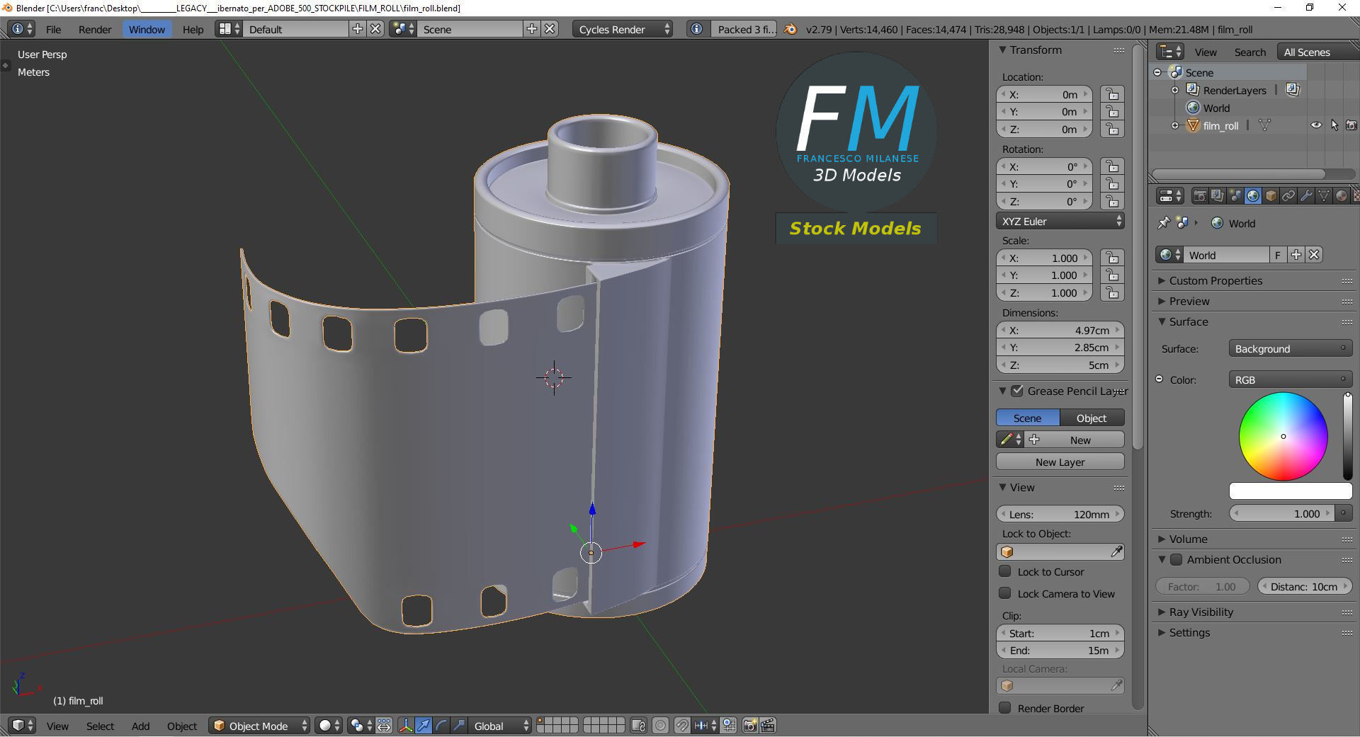 Film roll 3D model_9