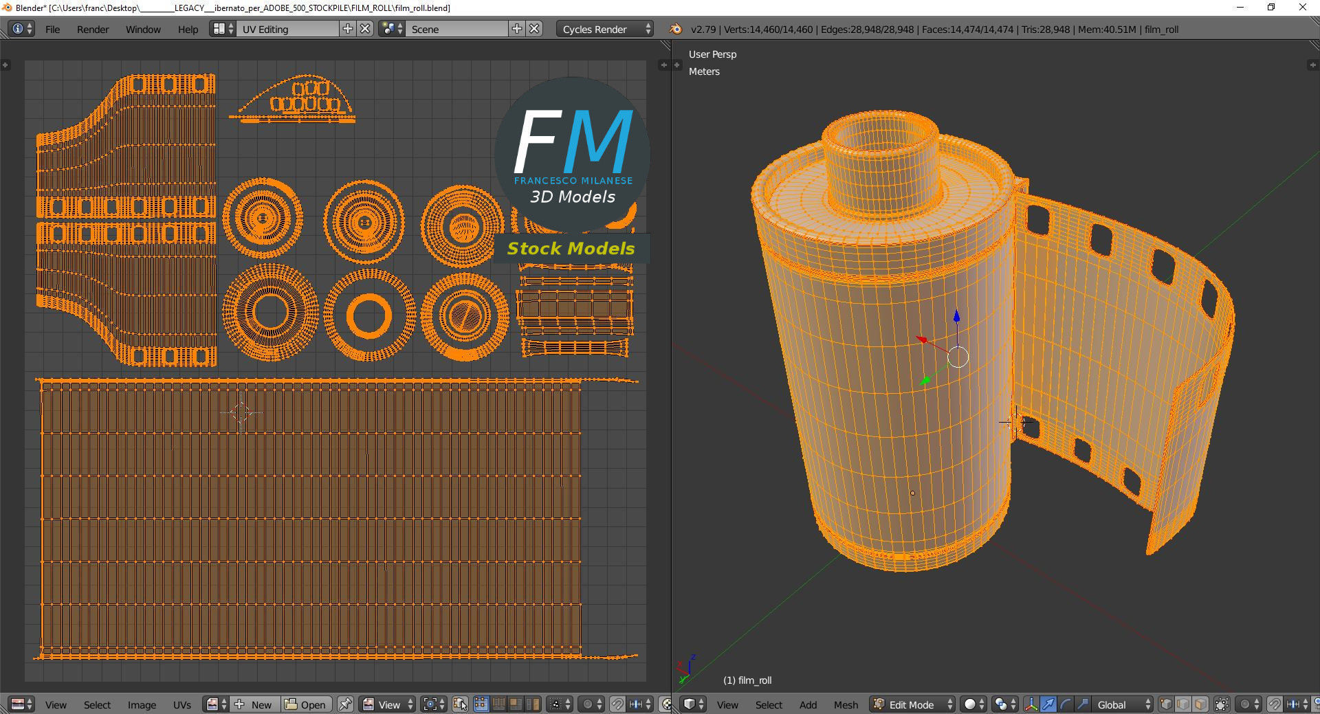 Film roll 3D model_10