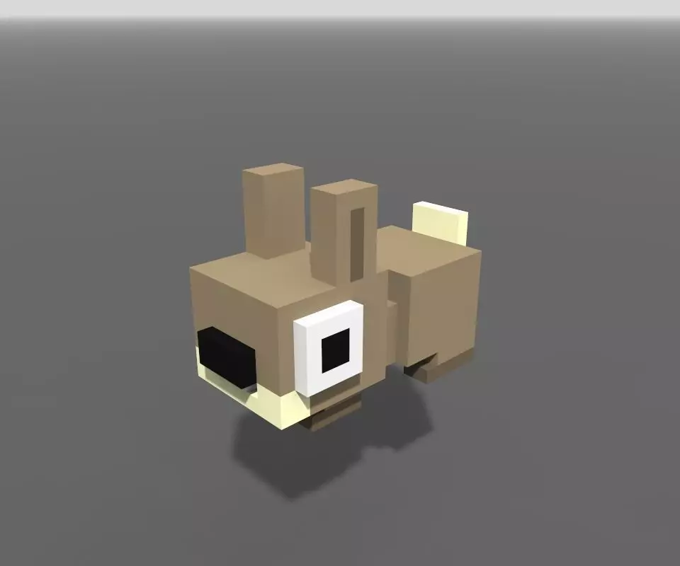 Voxel Baby Bunny 3D model_0