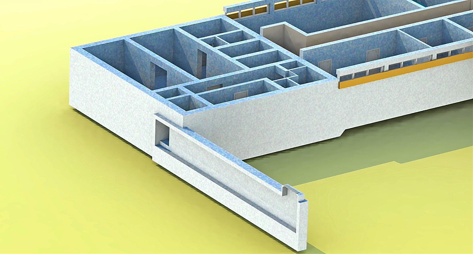 Kindergarten floor plan of building 3D model_8