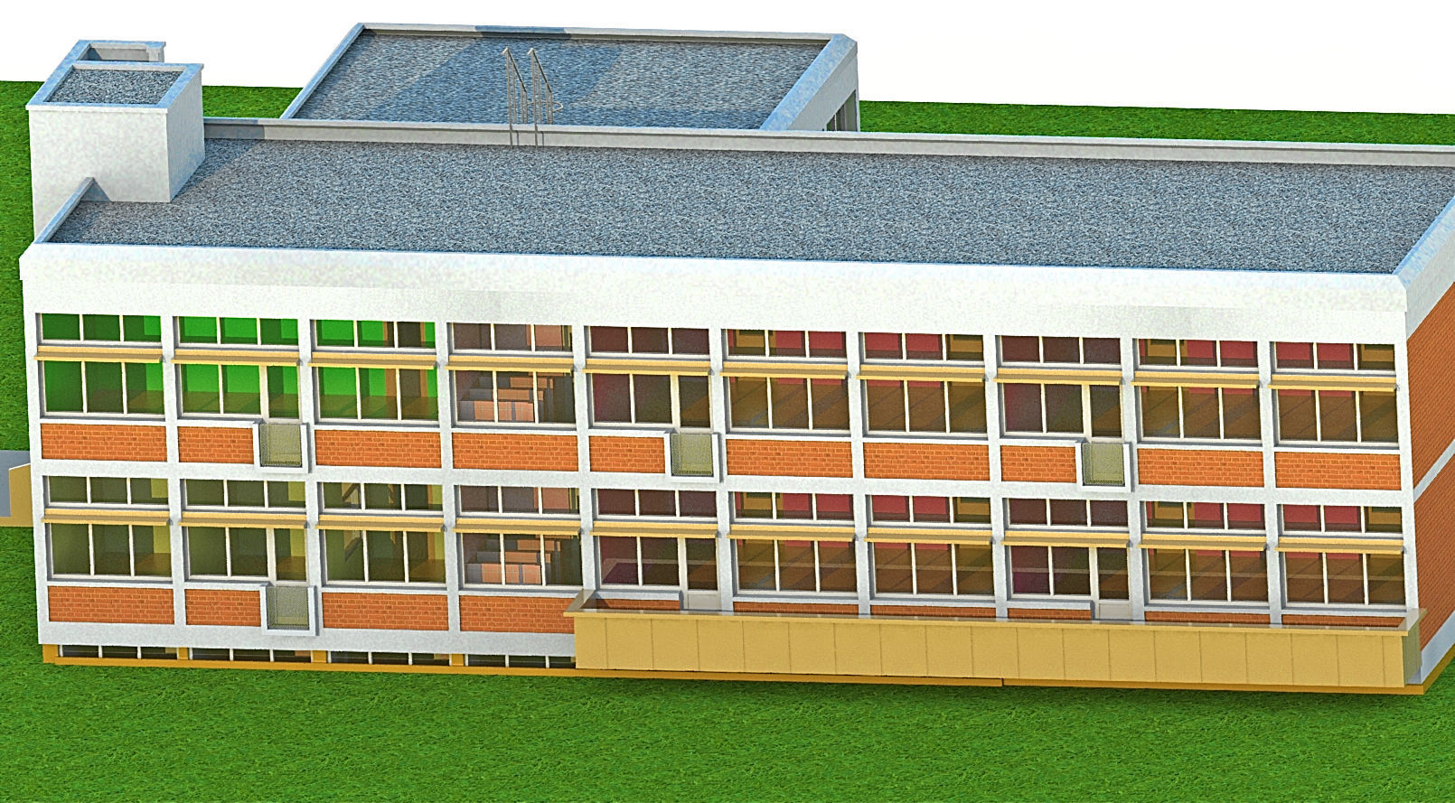Kindergarten floor plan of building 3D model_14