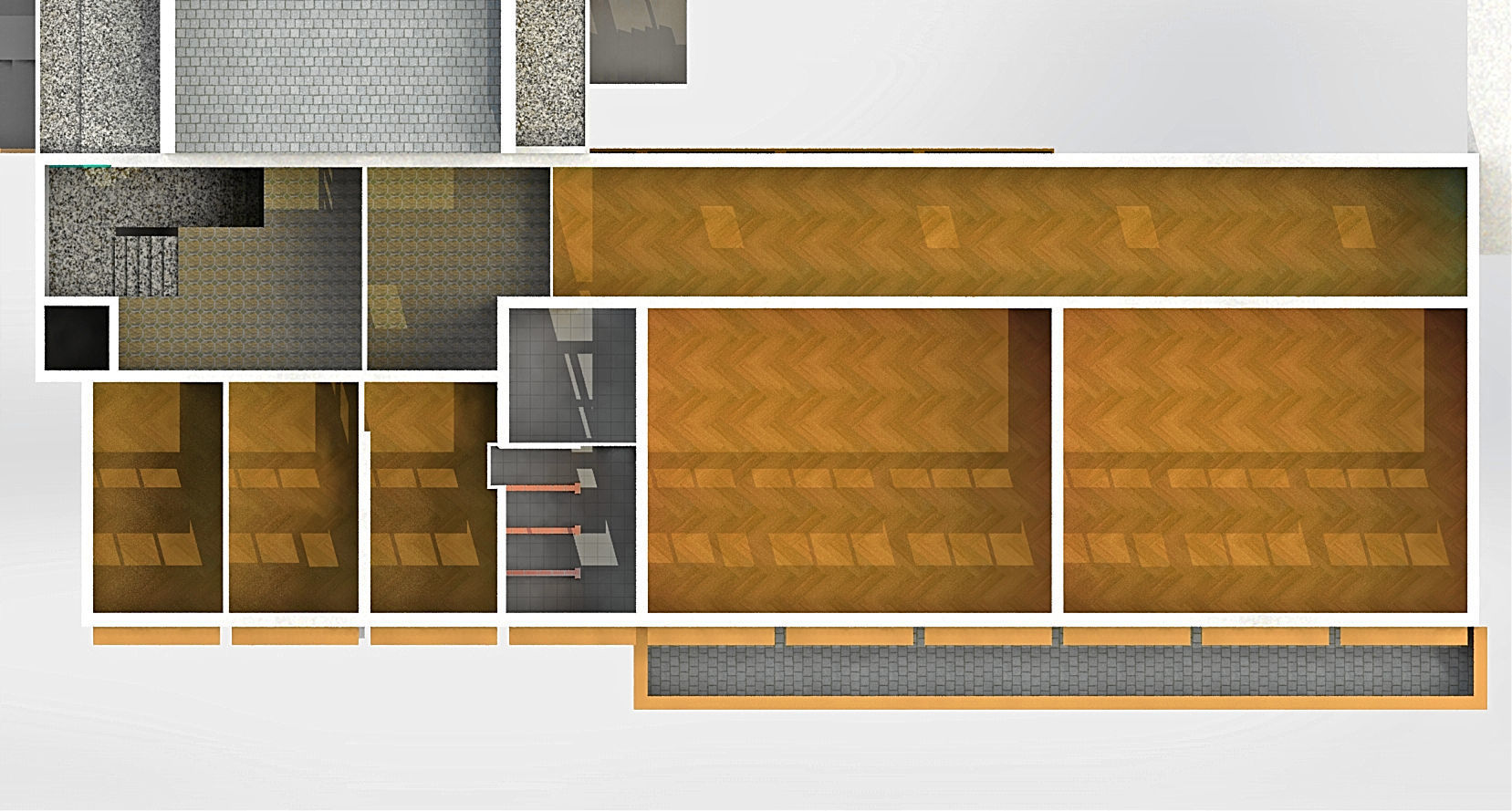 Kindergarten floor plan of building 3D model_21