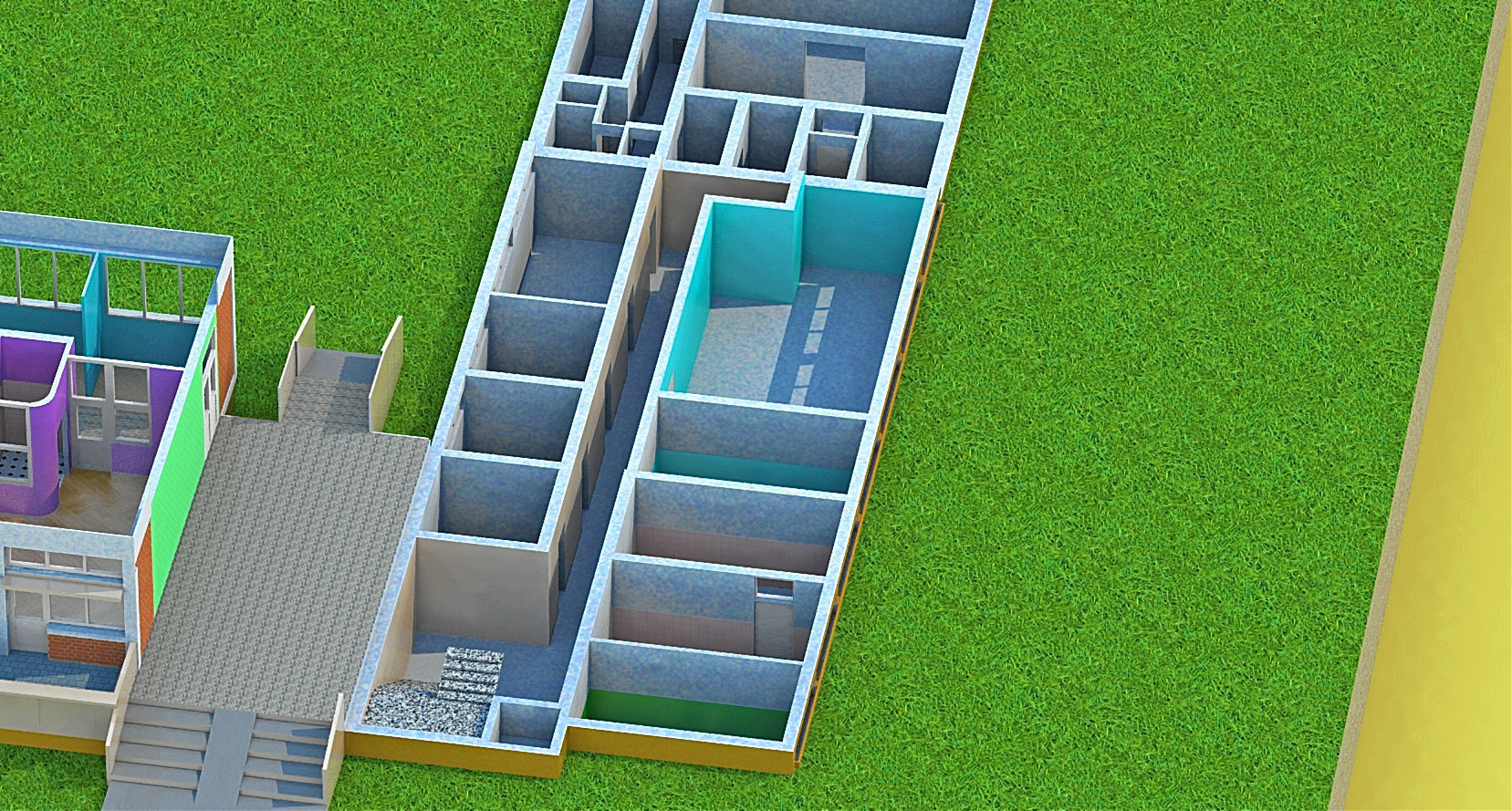 Kindergarten floor plan of building 3D model_6